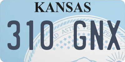 KS license plate 310GNX