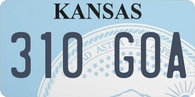 KS license plate 310GOA
