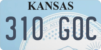 KS license plate 310GOC