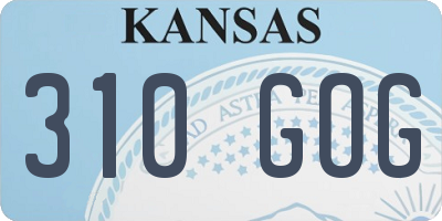 KS license plate 310GOG