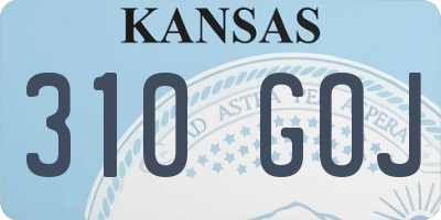KS license plate 310GOJ