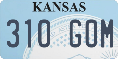 KS license plate 310GOM
