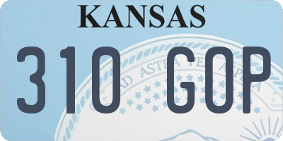 KS license plate 310GOP