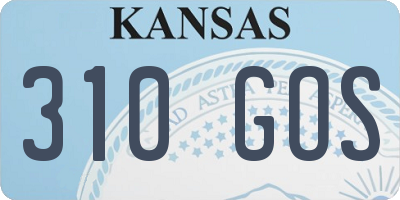 KS license plate 310GOS
