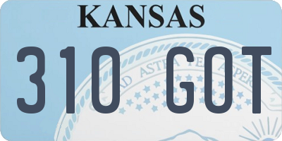KS license plate 310GOT
