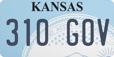 KS license plate 310GOV
