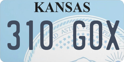 KS license plate 310GOX