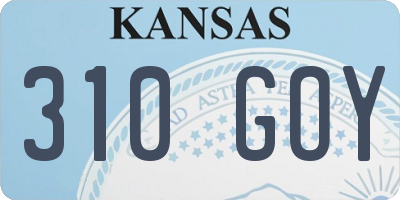 KS license plate 310GOY