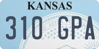 KS license plate 310GPA
