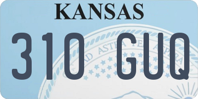 KS license plate 310GUQ