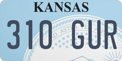KS license plate 310GUR