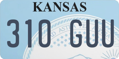 KS license plate 310GUU