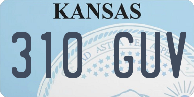 KS license plate 310GUV