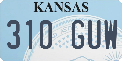 KS license plate 310GUW