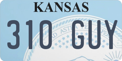 KS license plate 310GUY