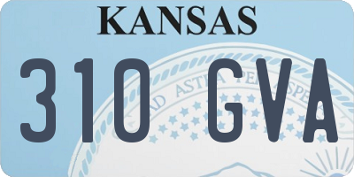 KS license plate 310GVA