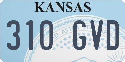 KS license plate 310GVD