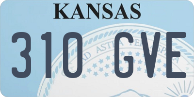 KS license plate 310GVE
