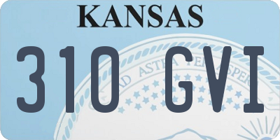 KS license plate 310GVI