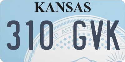 KS license plate 310GVK