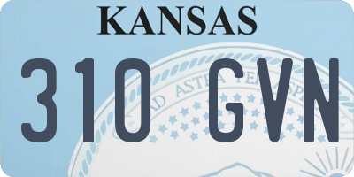 KS license plate 310GVN