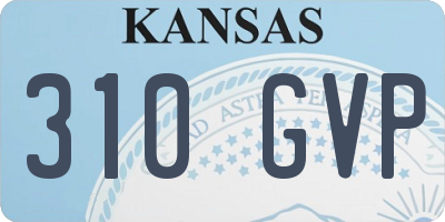 KS license plate 310GVP