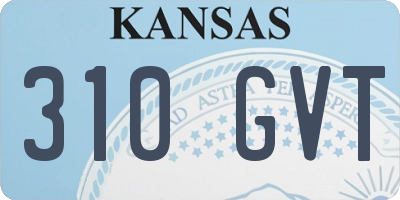 KS license plate 310GVT