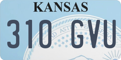 KS license plate 310GVU