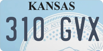 KS license plate 310GVX