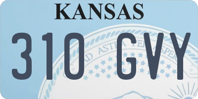 KS license plate 310GVY