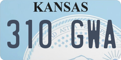 KS license plate 310GWA