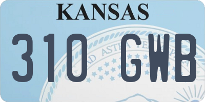 KS license plate 310GWB