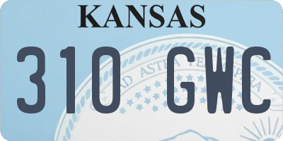 KS license plate 310GWC