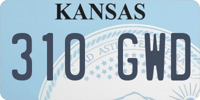 KS license plate 310GWD