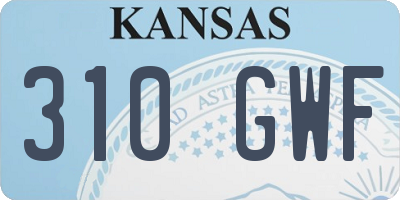 KS license plate 310GWF