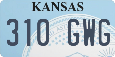 KS license plate 310GWG