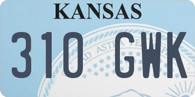 KS license plate 310GWK