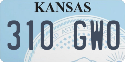 KS license plate 310GWO