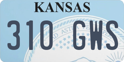 KS license plate 310GWS