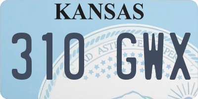 KS license plate 310GWX