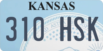 KS license plate 310HSK