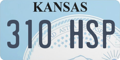 KS license plate 310HSP