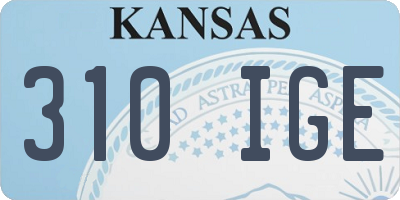 KS license plate 310IGE