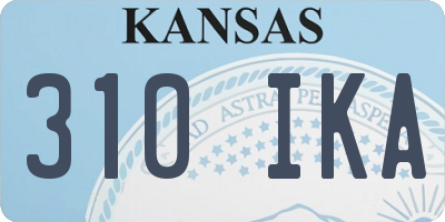 KS license plate 310IKA