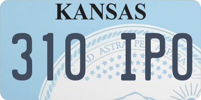KS license plate 310IPO