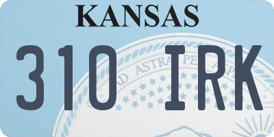 KS license plate 310IRK