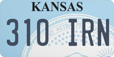 KS license plate 310IRN