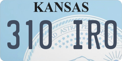 KS license plate 310IRO