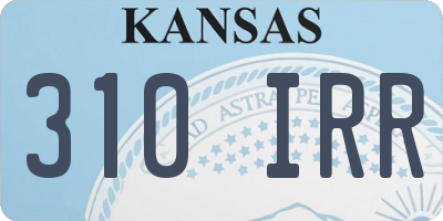KS license plate 310IRR