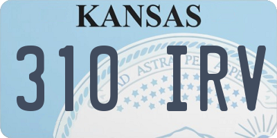 KS license plate 310IRV